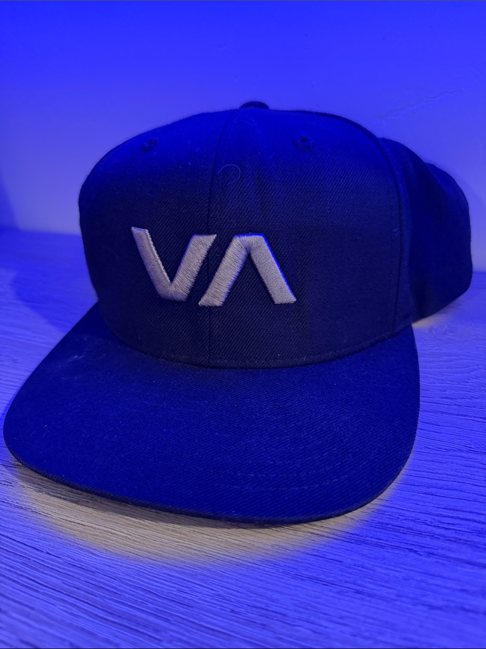 RVCA Black Hat with White VA Logo